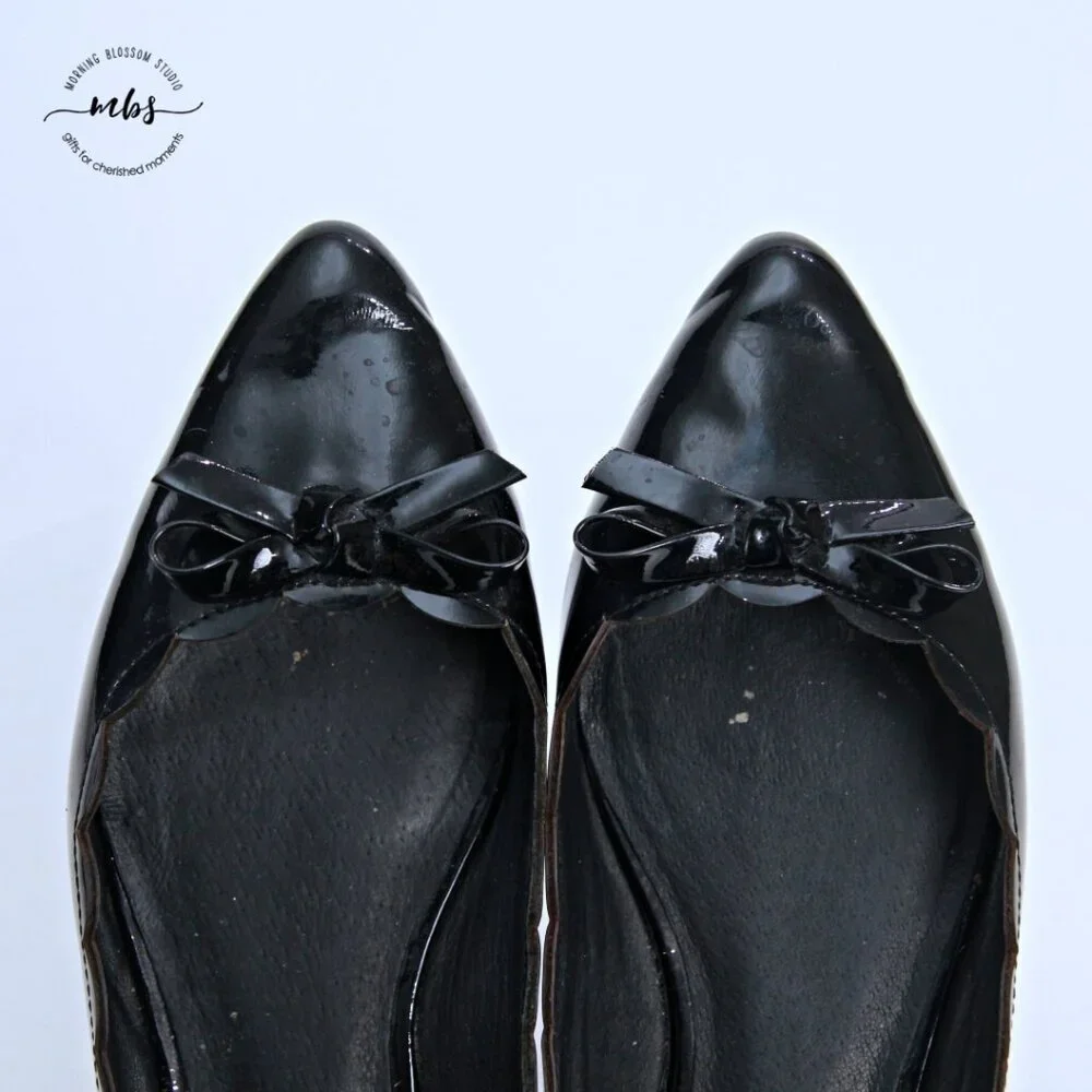 Kate Spade Eleni Flex Scalloped Ballerina Flats Black Women 8.5‎